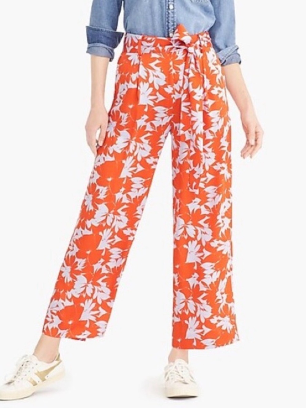 J Crew wide leg cropped silky pants